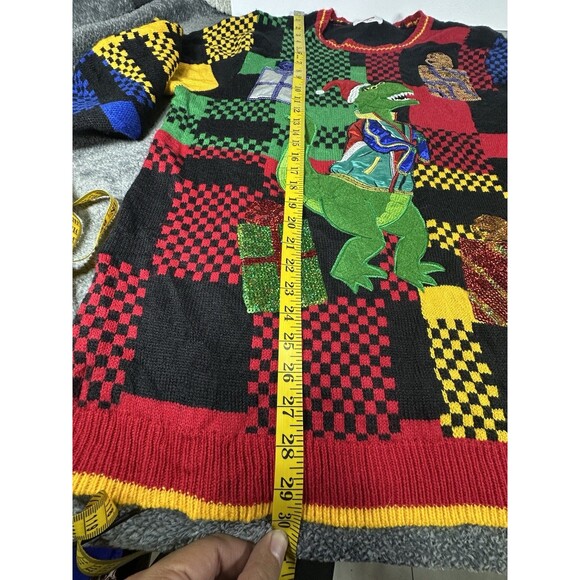 Holiday Time Ugly Christmas Sweater Dinosaur T-Rex Size XL - Picture 5 of 10